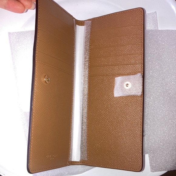 Coach Snap CrossgraIn Leather Slim Wallet - Picture 3 of 8